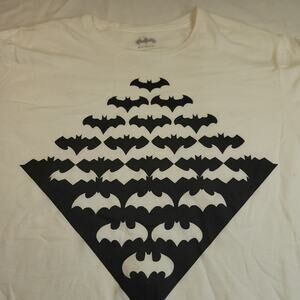 DC Batman Short Sleeve Graphic Crew Neck T Shirt Mens Size Medium M White